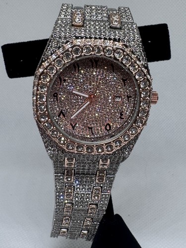 Iced out silver and rose - out,